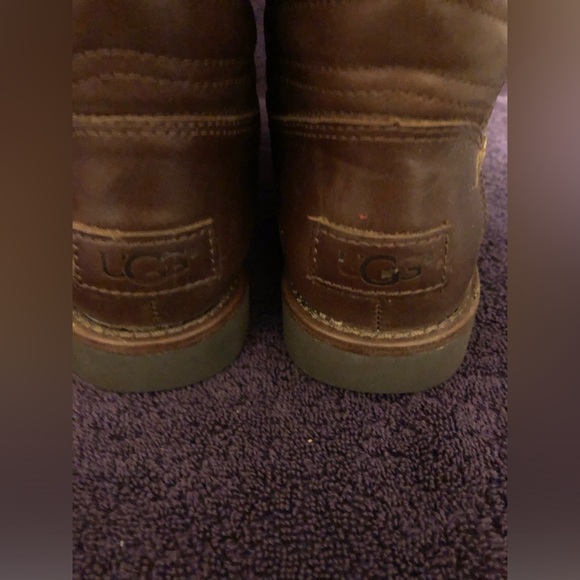 Ugg Aviva Stout Crocodile Embossed Leather Boots Size 5 - Picture 7 of 10